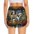 thumbnail image 2 of Lsque Sunflower Field Spotted Dog Printed Women's Running Shorts with Liner Pockets,Elastic Quick Dry Workout Athletic Gym Yoga Shorts,Womens High Waist Shorts-, 2 of 9