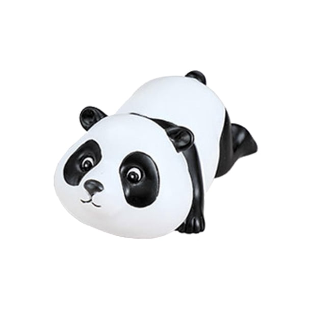 Resina decorativa Panda Escultura Estatua Animal Miniaturas Figuras Colección Estatuilla Panda Ornamento para el hogar Estantería Decoraciones de 9cmx5cmx3cm Sunnimix Estatua de escultura de panda
