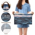 thumbnail image 5 of Yayeee Foldable Storage Basket for Shelves with Handles Set of 2 Waterproof Cloth Bins, Ocean Waves, 5 of 7