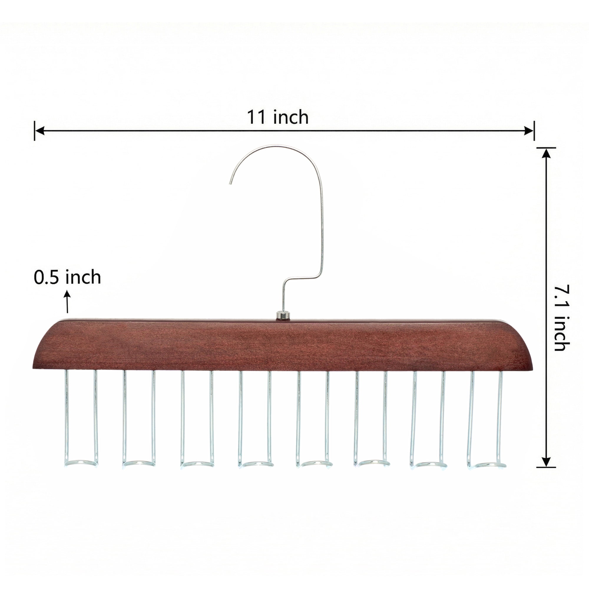 Unique Bargains 2Pcs Wood Tank Top Hanger With 8 Hooks Vintage