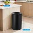 thumbnail image 4 of 40L/10.6 Gal Round Stainless Steel Trash Can, Removable Inner Bucket, Kitchen Bathroom Office Garbage Bin, Black, 4 of 7