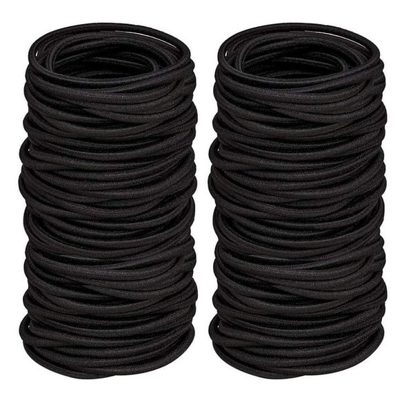 Ponytail Holders For Thick And Curly Hair, Elastic Band That Won't Get Stuck In Your Hair, Secure Hold And Strong Stretchability, Suitable For Women Or Men, Black Pack Of 100 Pieces