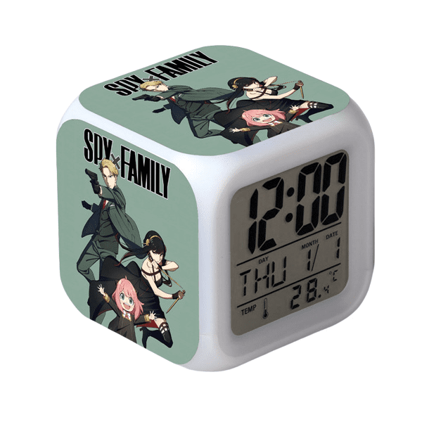 Wekity Anime Alarm Clock One Piece LED Square Clock Digital Alarm Clock