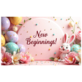thumbnail image 1 of Festive Easter Backdrop Banner with Bunny and Floral Design for Spring Celebration Party Decoration Background Photo Shoot Events, 1 of 4