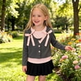 thumbnail image 5 of Gamivast Casual V Neck Blouses for Girls Kids Embroidery Lace Trim Scalloped Hem Shirts Summer Flowy Tunic Tops Loose Fit Lightweight Back To School Everyday Wear Gray 9-10Years, 5 of 8