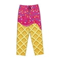 thumbnail image 4 of Disketp Red Ice Cream Print Women'S Comfy Pajama Pants Casual Drawstring Palazzo Lounge Wide Leg Pants, 4 of 9