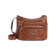 thumbnail image 2 of Gustave PU Leather Crossbody Bag for Women Soft Lightweight Shoulder Handbag Satchel Purse with Multi Zipper Pocket - Brown, 2 of 8