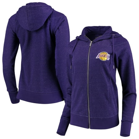 Los Angeles Lakers Hoodie Los Angeles Lakers Antigua Women's Lineup Tri-Blend French Terry Full-Zip Hoodie - Heathered Purple ()