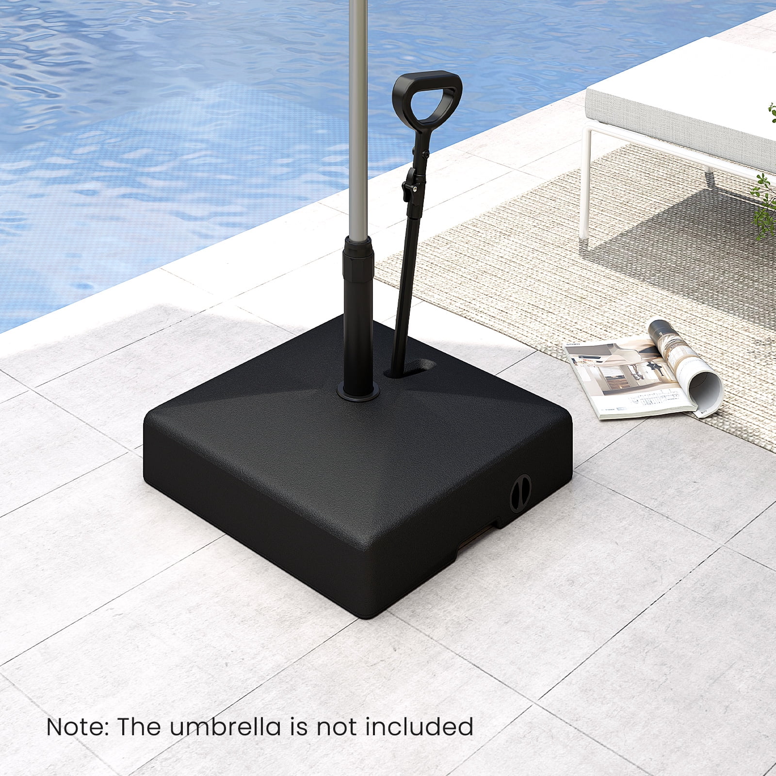 Topbuy Mobile Patio Umbrella Base with Wheels 132 LBS Water & Sand Fillable Umbrella Stand