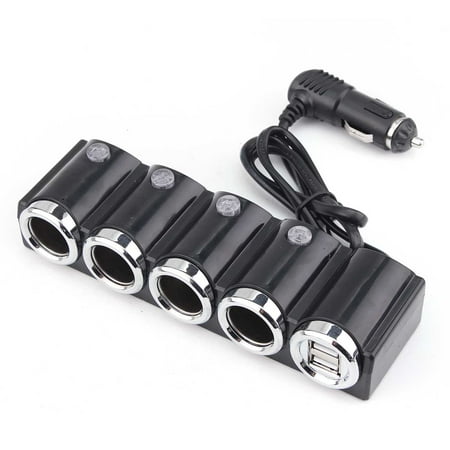 4 Way 2 USB Car Socket Cigarette Lighter Splitter Power Adapter 12V 24V Light (Best Way To Light A Cigarette)