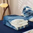 thumbnail image 6 of Homewish Blue Splash Ink Zipper Twin Comforter Sets with Fitted Sheet and 2 Pillowcases,Modern Minimalist Aesthetic Zipper Bedding Set,Navy Blue Reversible,4pcs, 6 of 8