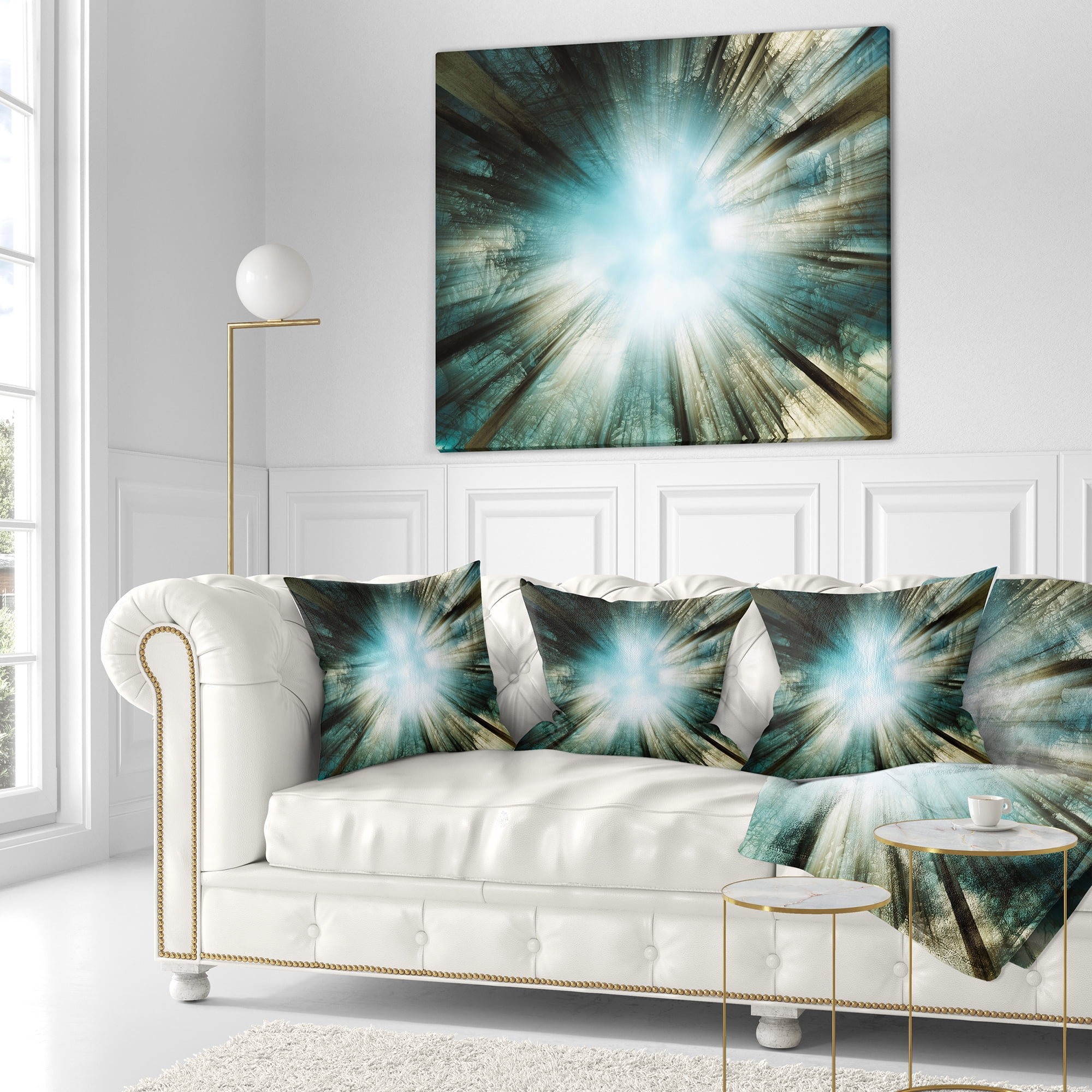 Designart Light From Sky - Abstract Throw Pillow - 18x18