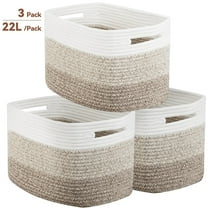 3 Pack Storage Basket, Woven Baskets for Storage, Organizer Bins Laundry Basket, Decor Basket for Toys, Towels, Books
