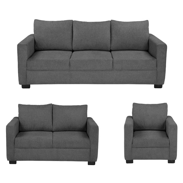 Sala Gales DICASA 3 Piezas Gris Sofa Love Sillón