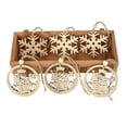thumbnail image 5 of 3 piezas de adornos colgantes de madera de Navidad vintage, adornos artesanales de madera para manualidades, adornos colgantes para árbol de Navidad, regalos, 5 of 5