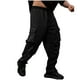 thumbnail image 2 of Pantalones largos para hombre, casuales, de moda, de color sólido, con cordón, cintura elástica y bolsillos., 2 of 8