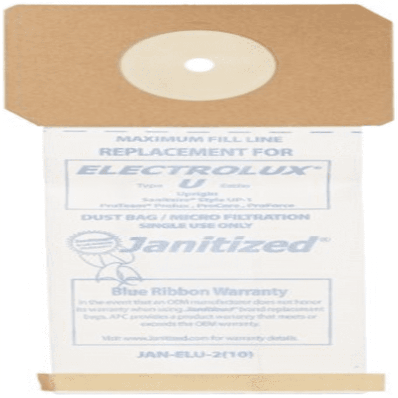 Janitized JAN-ELU-2 Sanitaire UP ProTeam Prolux for Electrolux U Paper Premium Replacement Commercial Vacuum Bag 1500 & 1500XP 10 Proforce 1200XP 10-10 Packs Pullman Holt UV-3 vacuums