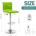 thumbnail image 4 of Bar Stools Set of 2, 360° Swivel Modern Square Bar Stool with Back, PU Leather Adjustable Height BarStools for Kitchen Dining Cafe, Lime Green, 4 of 9
