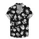thumbnail image 3 of Camisas vintage con estampado floral de calaveras para hombre, divertidas camisetas de manga corta con estampado de calaveras en 3D, camisas hawaianas con solapa estampada para hombre, 3 of 5