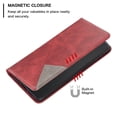 thumbnail image 5 of Case for iPhone 17 Pro Max,Rhombus Pattern Flip Wallet Leather Case with Card Holder Magnetic Closure Shockproof Kickstand Protective Phone Cases Cover,Red,For iPhone 17 Pro Max, 5 of 10