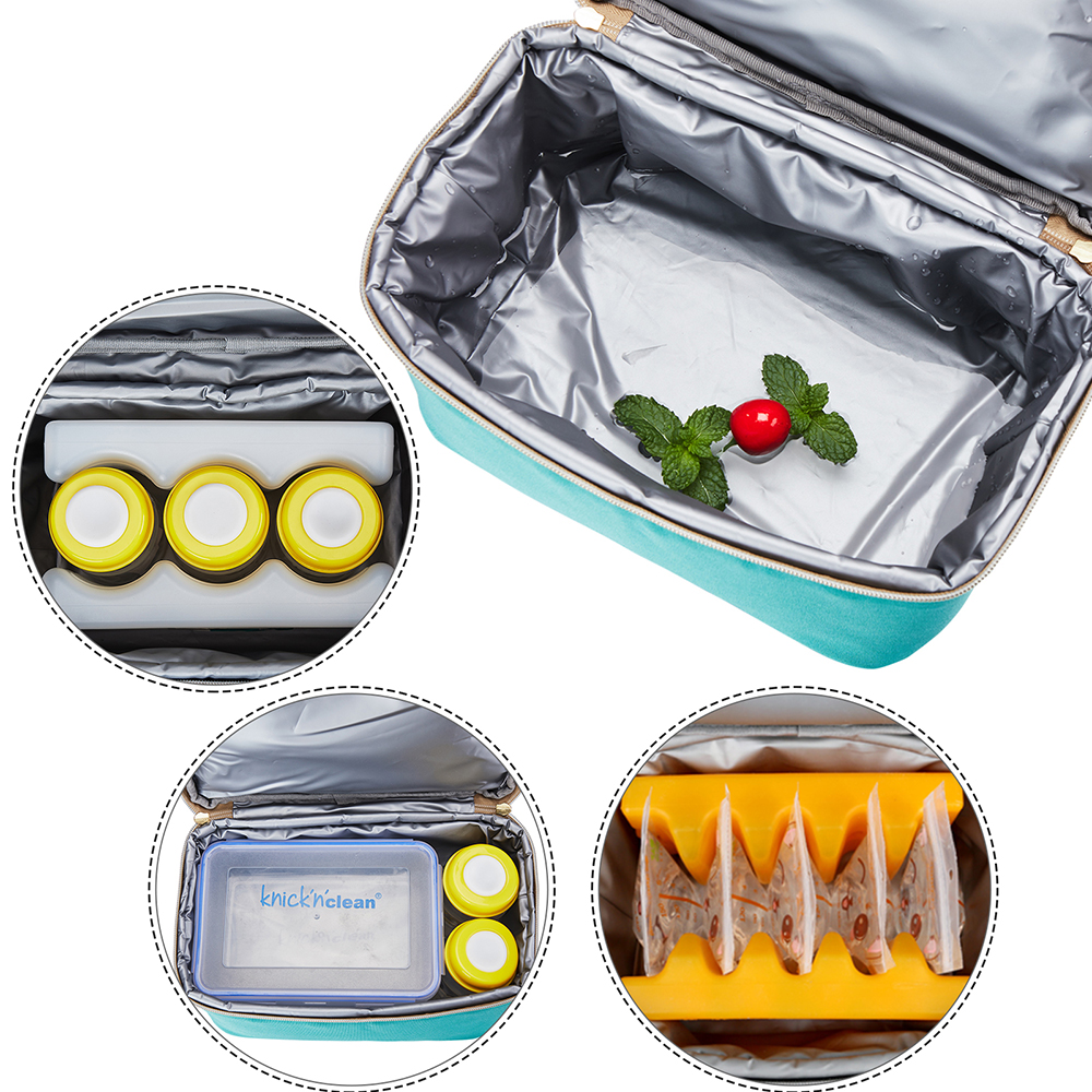 Breast Pump Bag Backpack - Cooler Lunch Bag Double Layer for Mother Large Size Green