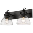 thumbnail image 1 of Beaumont Lane 2 Light Seeded Glass Vanity Light in Black, 1 of 4