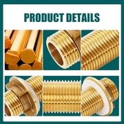 ROZYARD Brass Bulkhead Fitting for Water Tanks Garden Hoses, Resistant Design