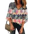 thumbnail image 2 of Camisas Para Mujer, Camisetas Con Cuello en V, Manga Tres Cuartos, Camiseta Estampada, Blusa, Regalo Odeerbi ODB126633, 2 of 5