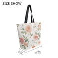 thumbnail image 4 of Open Top Canvas Tote Bag with Zipper Reusable Shopping Bag 13.5x15" Roomy Carryall Watercolor Rose Floral Pattern, 4 of 9