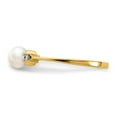 thumbnail image 4 of Solid 14k Yellow Gold 5mm Freshwater Cultured Pearl Diamond Ring Band Size 6.5 (.078 cttw.), 4 of 6