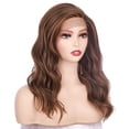 thumbnail image 5 of OneDor Premium Japanese High-Temperature Fiber Synthetic Hair 130% Density Wavy Lace Front Side Part Long Wigs (Light Brown Evenly Blended with Dark Natural Blonde-RL12/16), 5 of 7