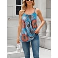 thumbnail image 3 of Charmo Womens Flowy Pleated Camisole Built in Bra Adjustable Straps Loose Tank Tops S-3XL, 3 of 6