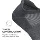 thumbnail image 4 of Calcetines Feetures Max Cushion con lengüeta en el tobillo, gris jaspeado, L, 3 pares, 4 of 5