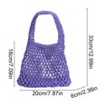 thumbnail image 2 of Woven Tote Bag 13x7.9 Inch Lightweight Cotton Rope Handbag Compact Hollow Woven Purse for Daily Beach Vacation Shopping Casual Use, 2 of 6