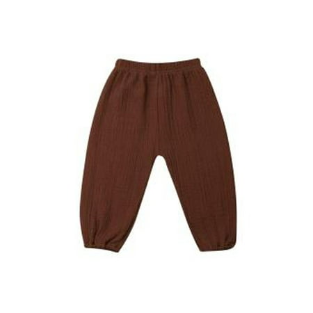

Inevnen Baby Long Bloomers Soft Slub Cotton Harem Pants for Boys Girls 12M-7T