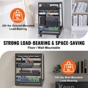 BENTISM 15U Open Frame Server Rack، 15-40 Depth قابل للتعديل، Free Standing or Wall Network Server Rack، 4 Post AV Rack with Casters Two Shelves
