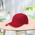 thumbnail image 2 of ZHENHONG Womens Baseball Caps Sandwich Hairy Green Baseball Cap Tourism Group Sunscreen Hat Cozy Solid Visor Hat Red, 2 of 3
