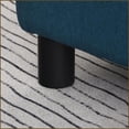 thumbnail image 4 of Small Ottoman Foot Rest with Linen Fabric & Wood Frame | Blue | Linen, 4 of 5