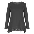thumbnail image 3 of Womens Solid Color Comfortable Loose T-Shirt Long Sleeve Blouse Casual Tops, 3 of 6