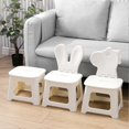 thumbnail image 4 of Folding Stool Lightweight Portable Cartoon White Step Stool With Carrying Handle for Children Dinasour M, 4 of 5