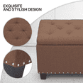 thumbnail image 4 of MoNiBloom Microfiber Storage Ottoman with Wooden Legs, Tufted Upholstered Ottoman Couch Bench Chair Footrest Footstool for Living Room Bedroom, Brown, 4 of 9