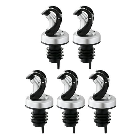 

HomeLife 5Pcs Bottle Pourer Automatic Flip-top Leakproof Silver Color Unique Design Oil Stopper Spout Kitchen Utensils