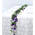 thumbnail image 4 of Artificial Flower Garlands Fake Rose Vines Silk Flowers Hanging Rose Ivy for Wedding Arch Party Home Garden Wall Decor (Purple), 4 of 4