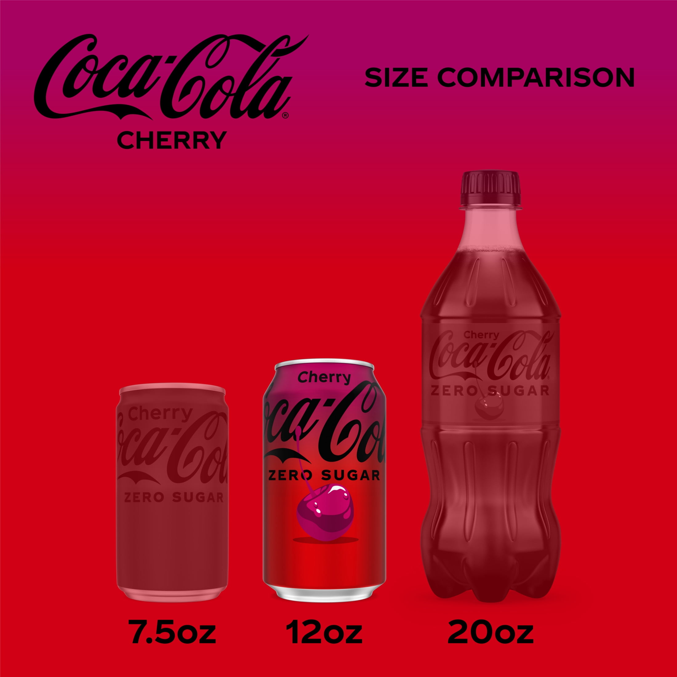 Coca-Cola Zero Sugar Cherry Soda Pop Fridge Pack Cans, 12 fl oz, 12 Pack