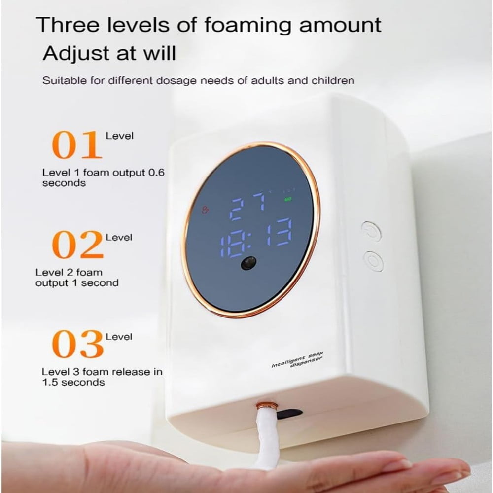 Automatic Soap Dispenser 480ml Smart Sensing Touchless Foam Soap Dispenser USB Recharging Wall Mounted for Bathroom and Kitchen(White)
