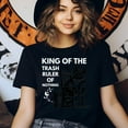 thumbnail image 3 of Funny Raccoon King of the Trash Ruler of Nothing T-Shirt for Men and Women, Heliconia, Size S, 3 of 6