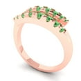 thumbnail image 2 of 0.235 ctw Wedding Band for Women - 18K Rose Gold Simulated Green Diamond Stackable Eternity Ring, 2 of 6