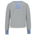 thumbnail image 5 of Cropped Cardigan Sweaters for Women Long Sleeve Color Block Crewneck Button Up Open Front Knit Cardigans Fall Tops, 5 of 5
