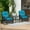 Cyan Blue(Brown Wicker), variant on JP Outdoor 3Pcs Indoor or Outdoor Wicker Rocking Porch Chairs with Coffee Table,Kahki