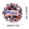 thumbnail image 3 of Lksixu Independence Day Patriotic Wreath for Front Door, 18 inch Red White & Blue Burlap Mesh Garland, 4th of July American Flag Ribbon Mesh Wreath Welcome Door Hanging Ornaments for Window Wall, 3 of 9
